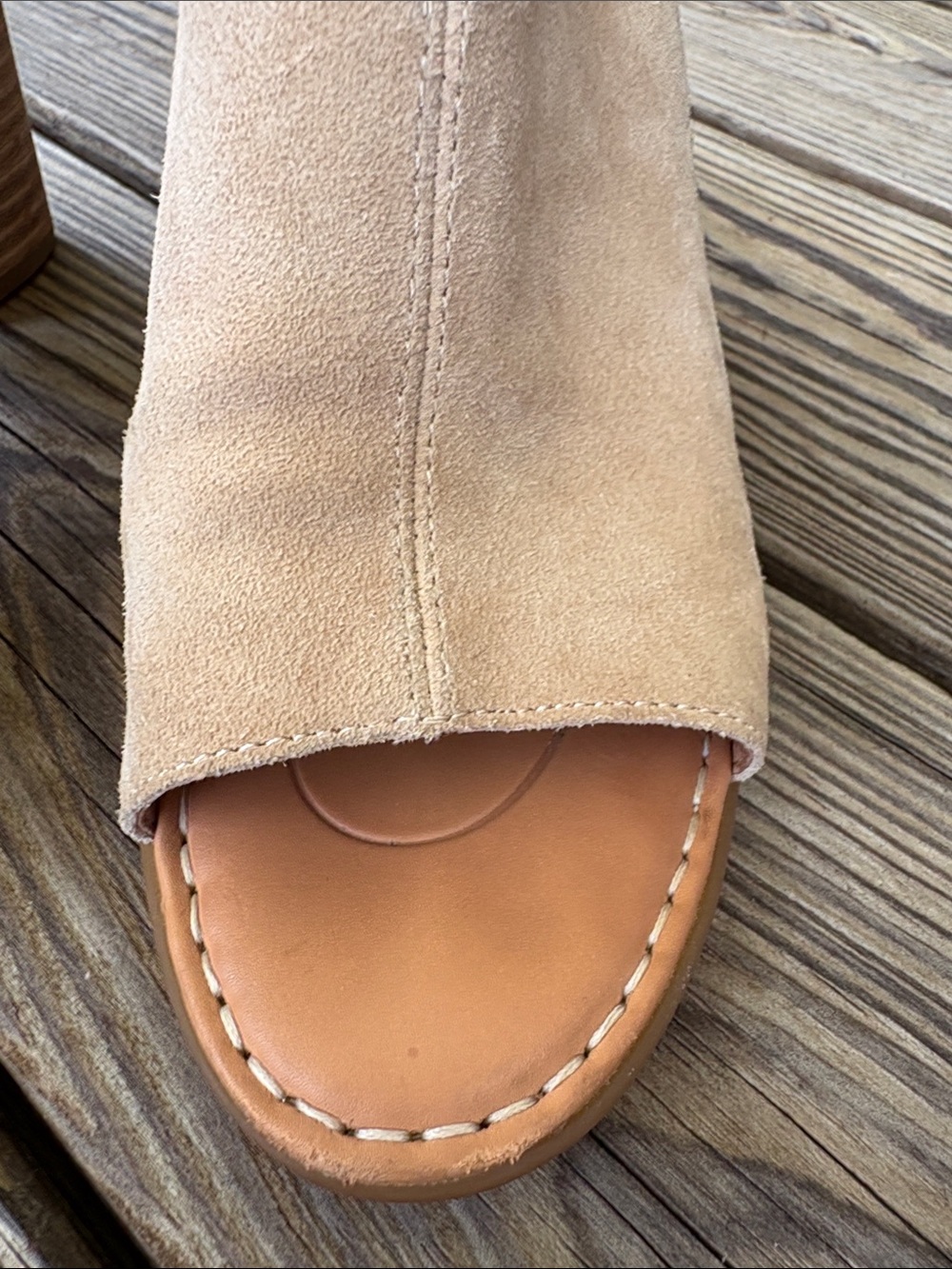 Born Beige Suede Open-Toe Mule Slides, 7M - Picture 7 of 11